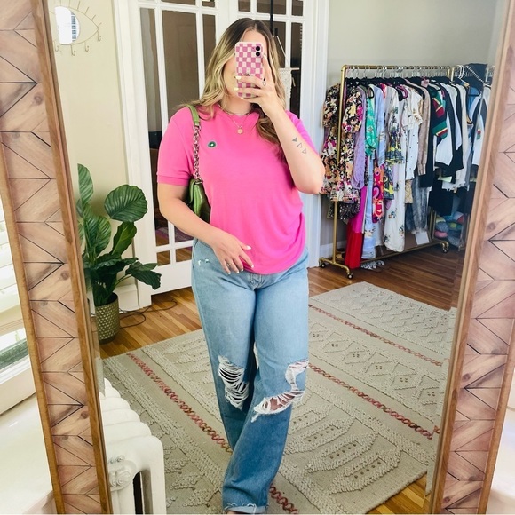 Zara Pink Kiwi Embroidered Tee - Picture 5 of 5